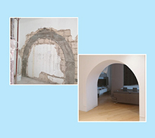 Cerchiatura in cemento armato, a forma di arco
